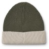 Donkergroene gebreide muts - Ezra beanie army sandy mix